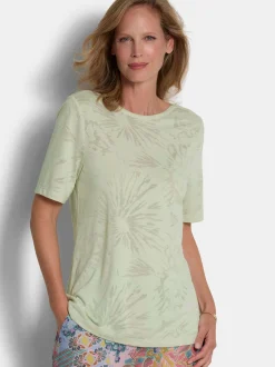 Goldner Damen T-Shirts - Kurzgröße in grün