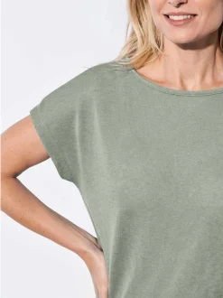 Goldner Damen T-Shirts - Kurzgröße in grün