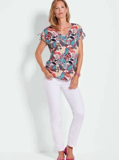 Goldner Damen T-Shirts - Kurzgröße in mehrfarbig