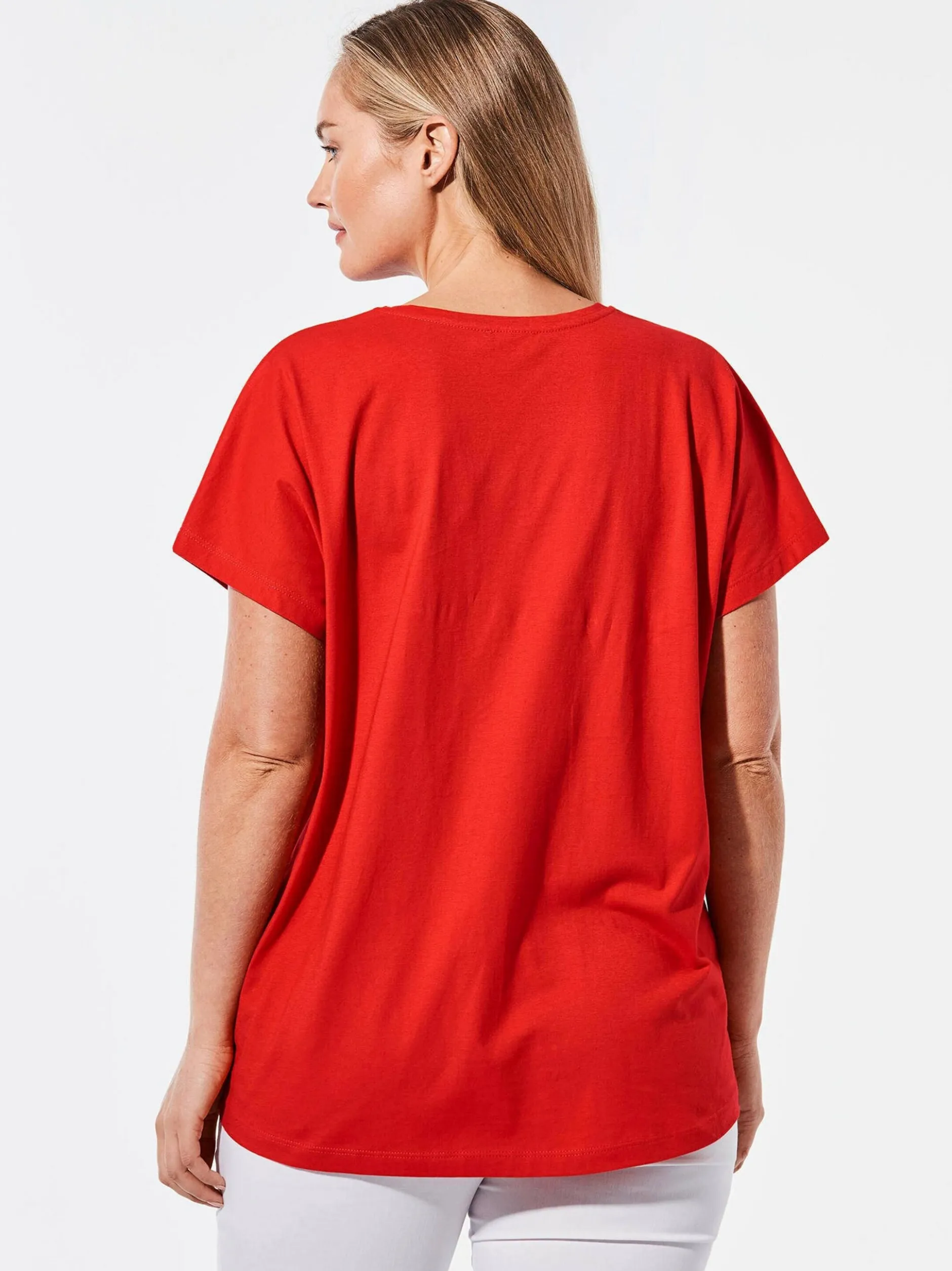 Goldner Damen T-Shirts - Kurzgröße in rot