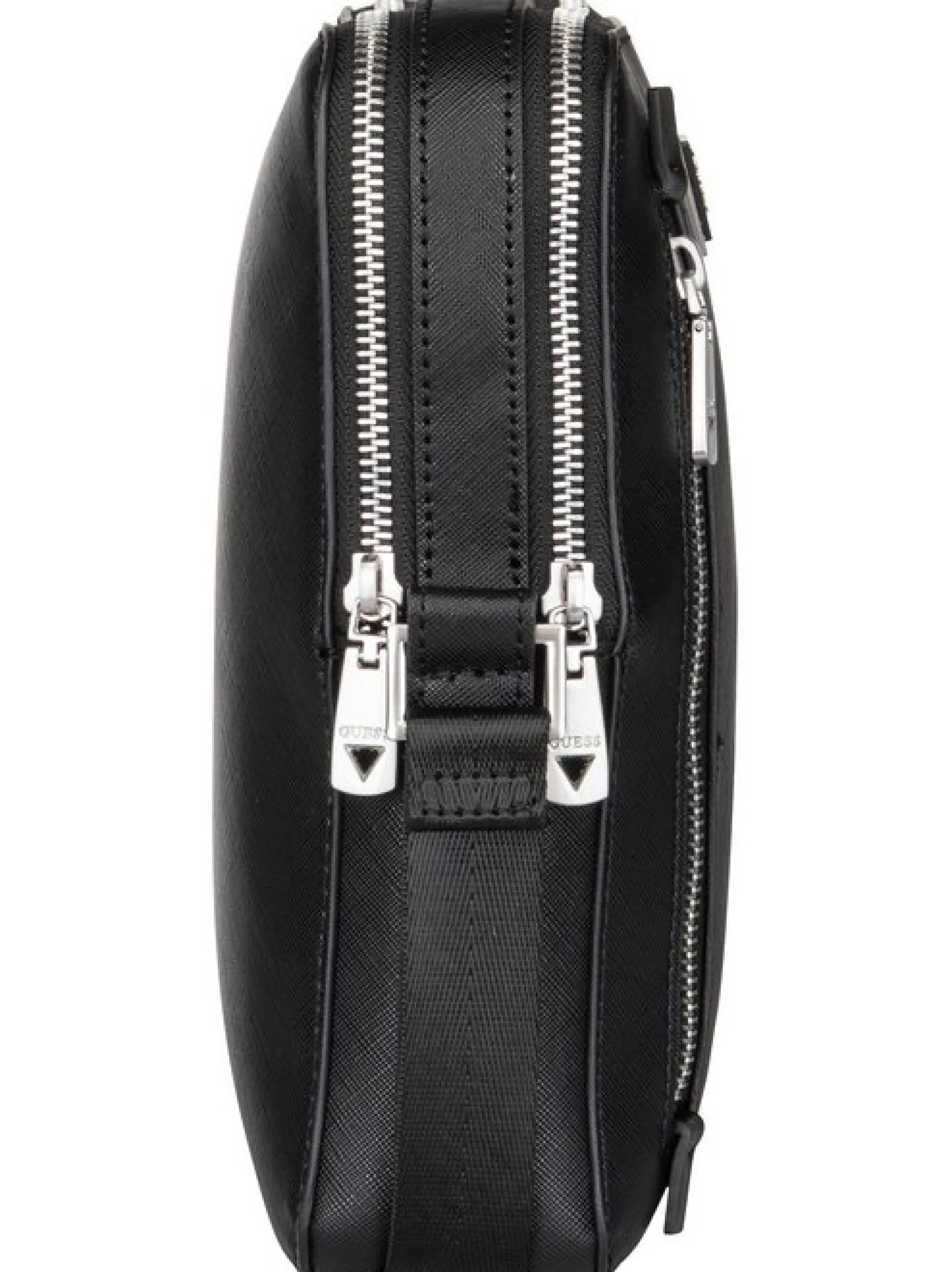 GUESS Herren Bodybag - Torino Saffiano Eco Double Zip in schwarz