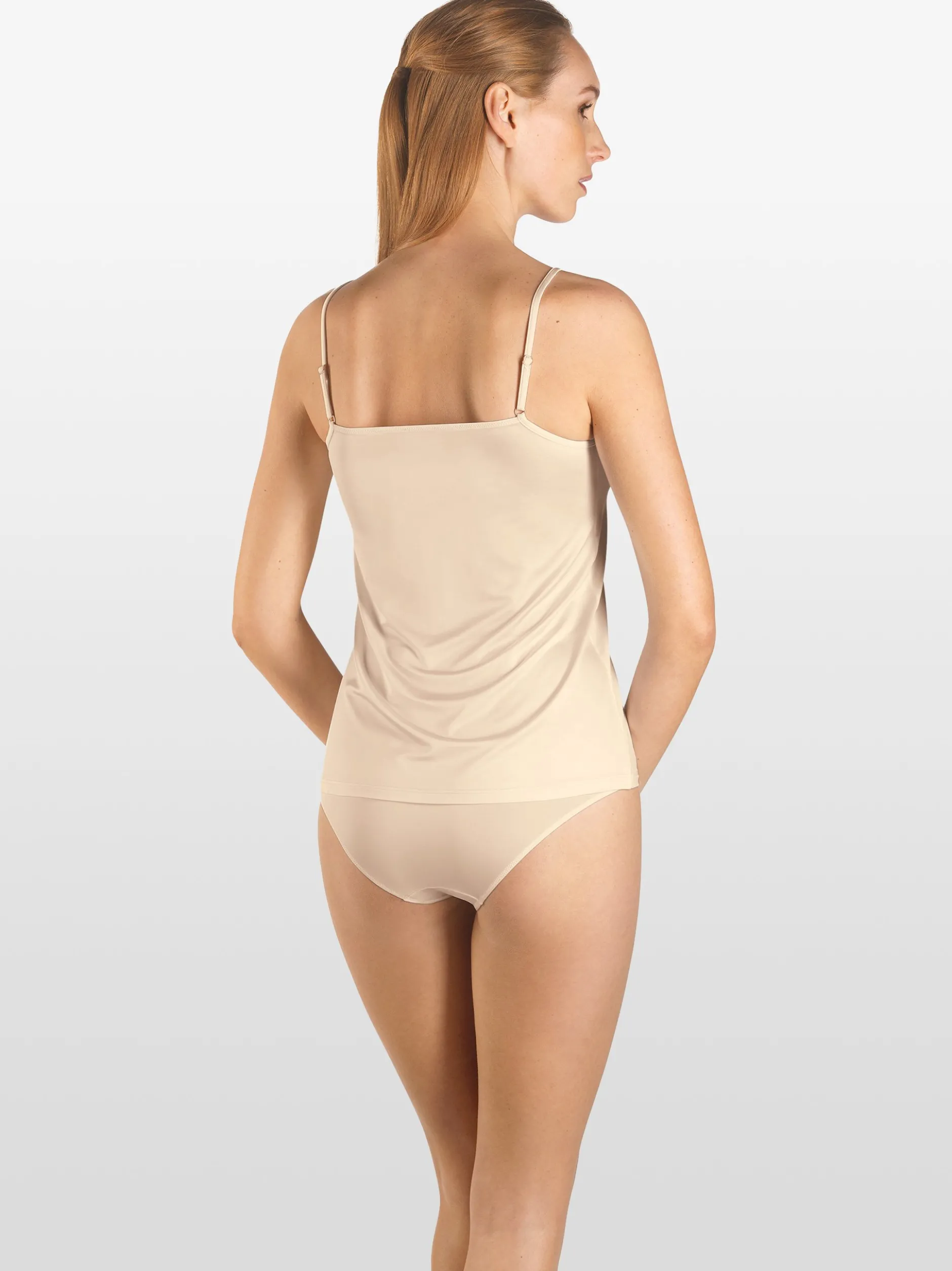 Hanro Damen Spaghettitop - Satin Deluxe in beige