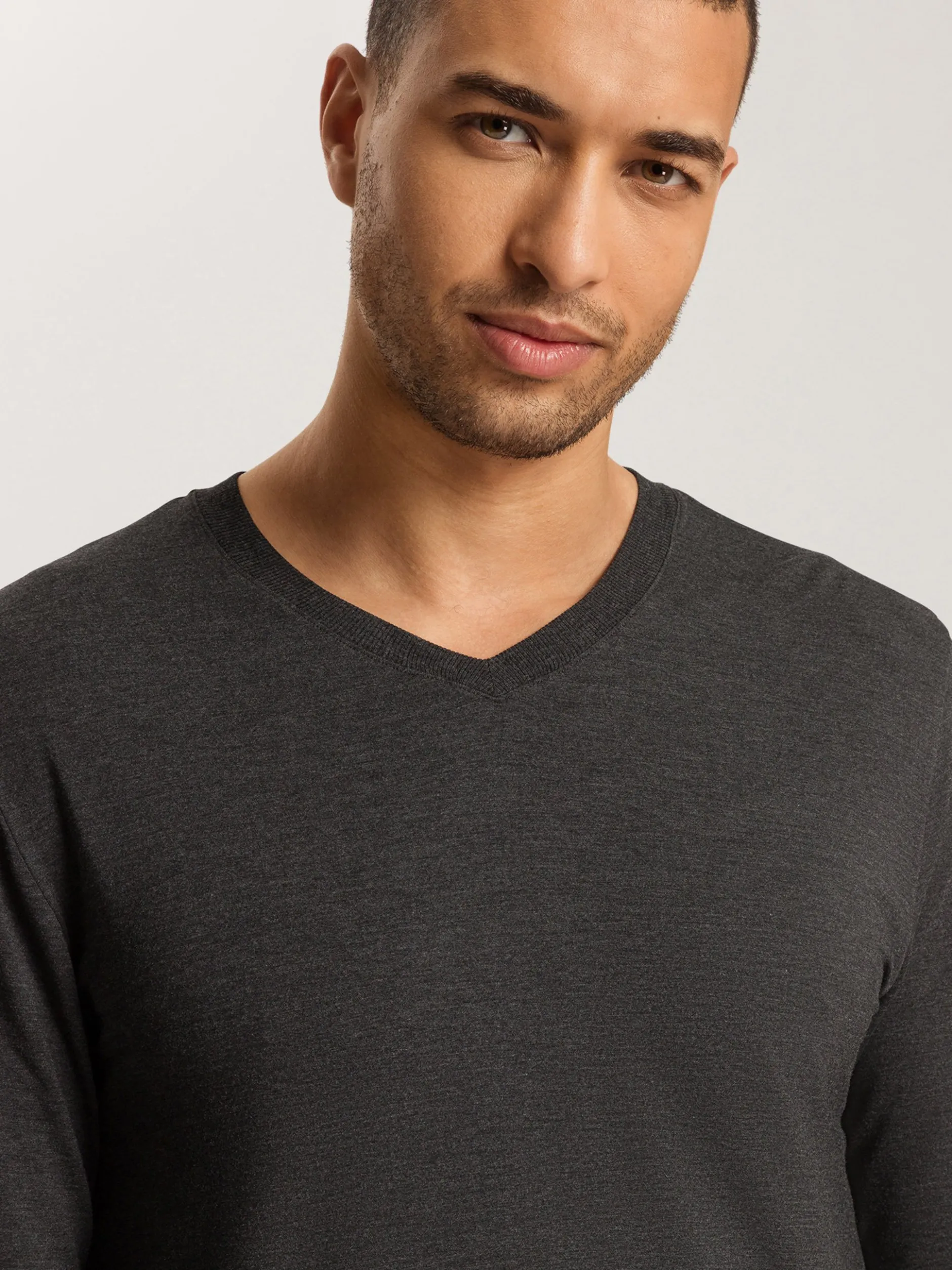 Hanro Herren Longsleeve - Casuals in anthrazit