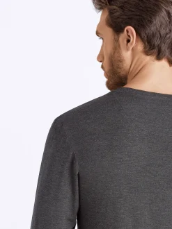 Hanro Herren Longsleeve - Casuals in anthrazit