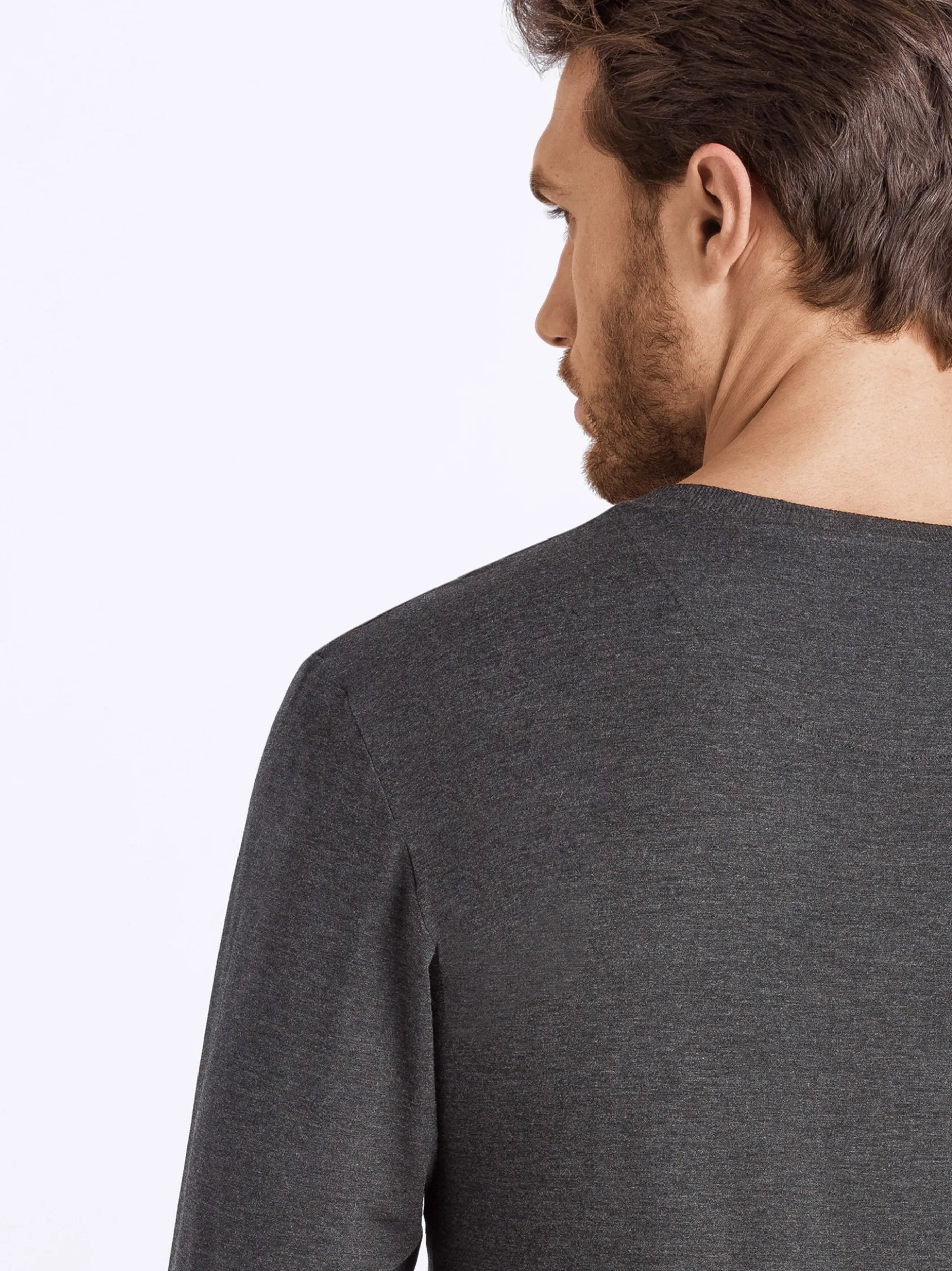 Hanro Herren Longsleeve - Casuals in anthrazit