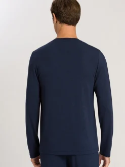 Hanro Herren Longsleeve - Casuals in marine