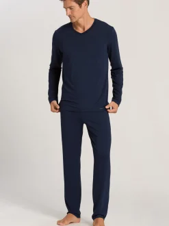 Hanro Herren Longsleeve - Casuals in marine