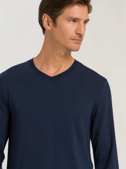 Hanro Herren Longsleeve - Casuals in marine