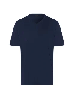 Hanro Herren T-Shirt in marine - Ärmel: kurzarm