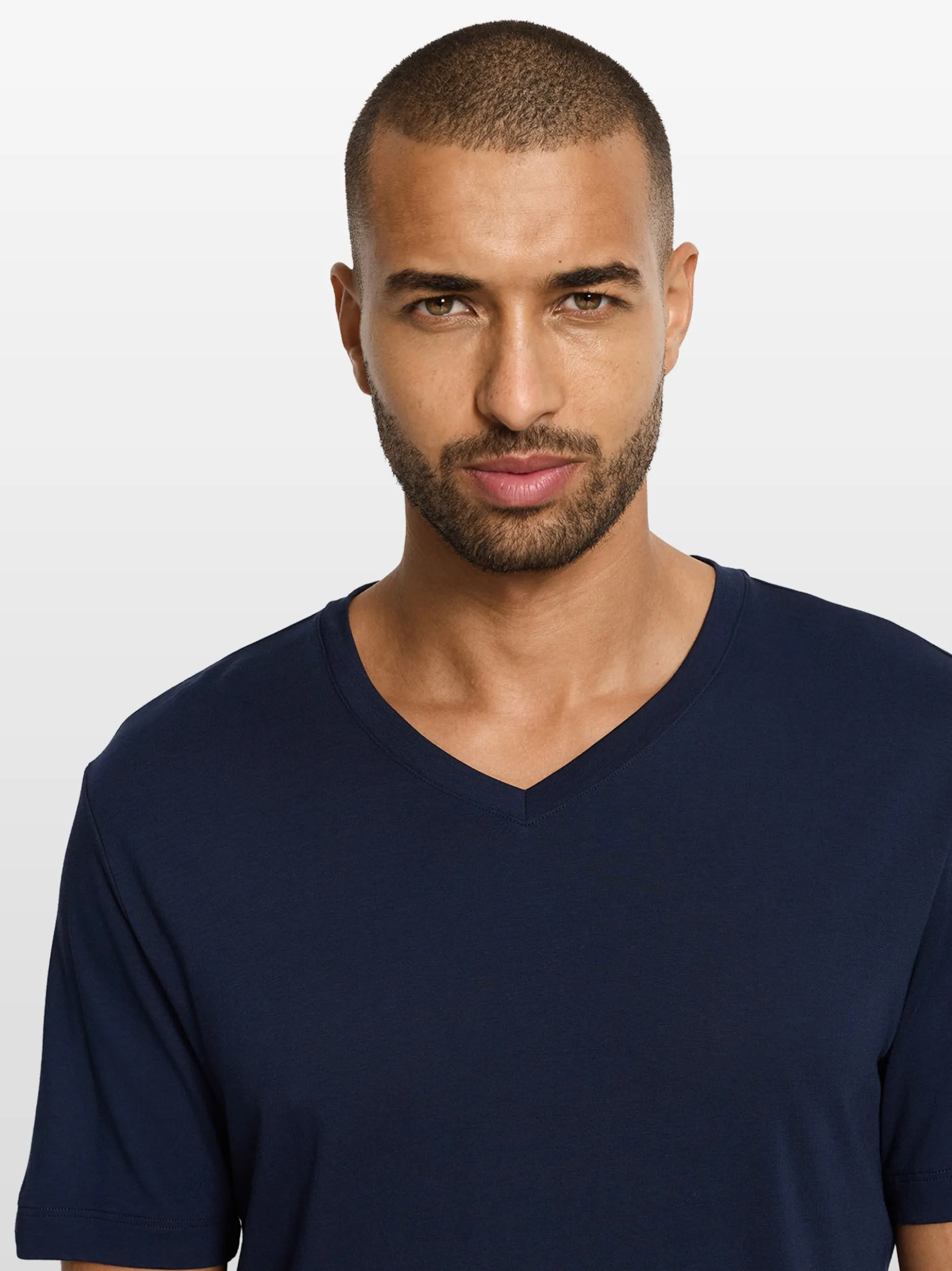 Hanro Herren T-Shirt in marine - Ärmel: kurzarm