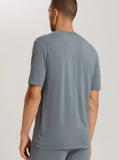 Hanro Herren V-Shirt - Casuals in grau