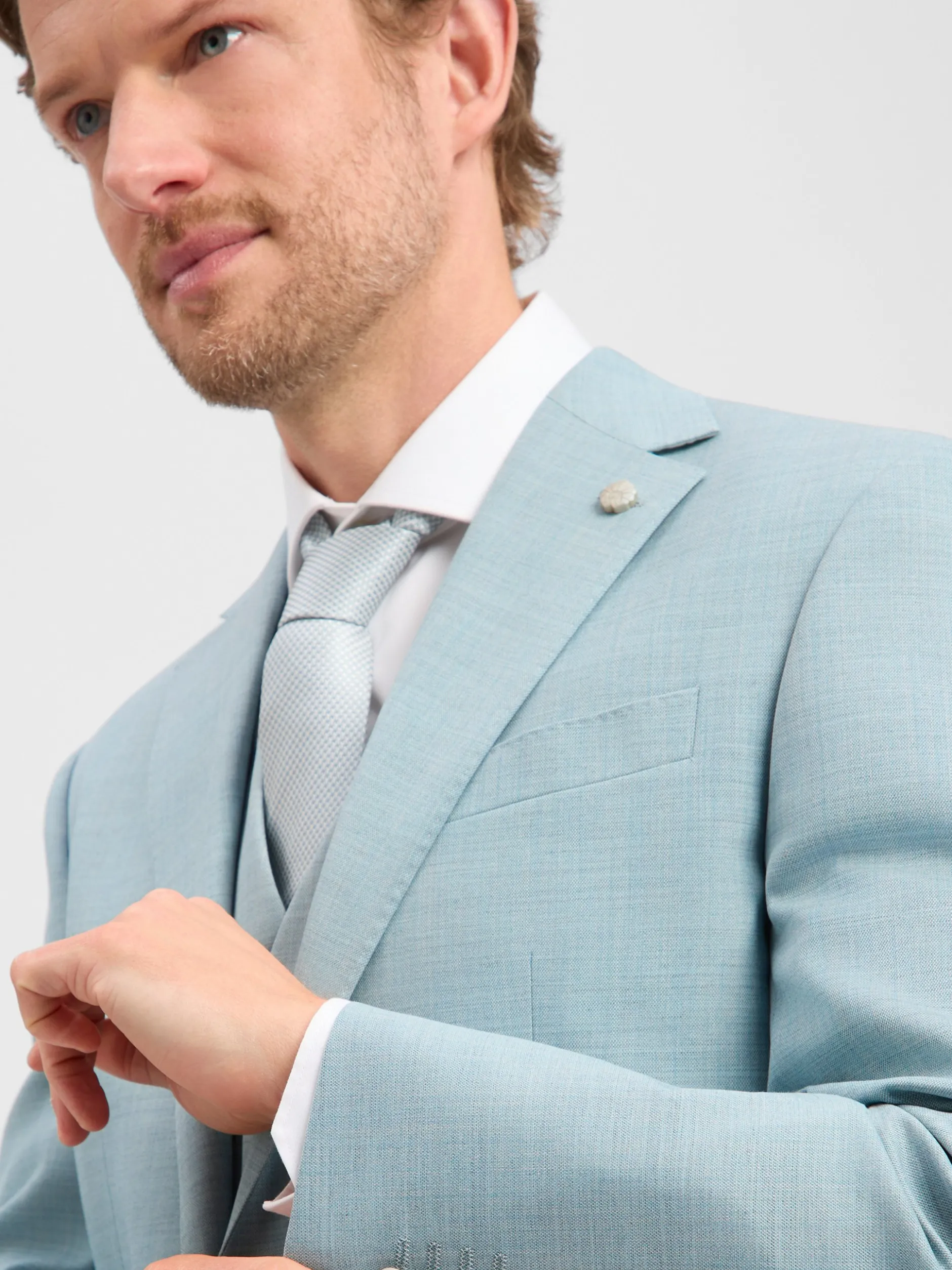 Hechter Paris Herren Baukasten-Sakko mit Schurwolle in aqua