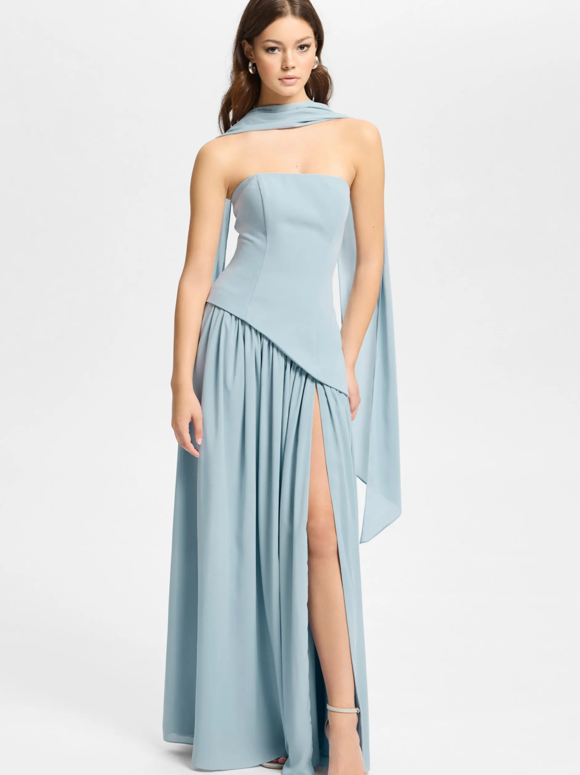 Hey Kyla Damen Abendkleid in hellblau - Ärmel: ohne Arm