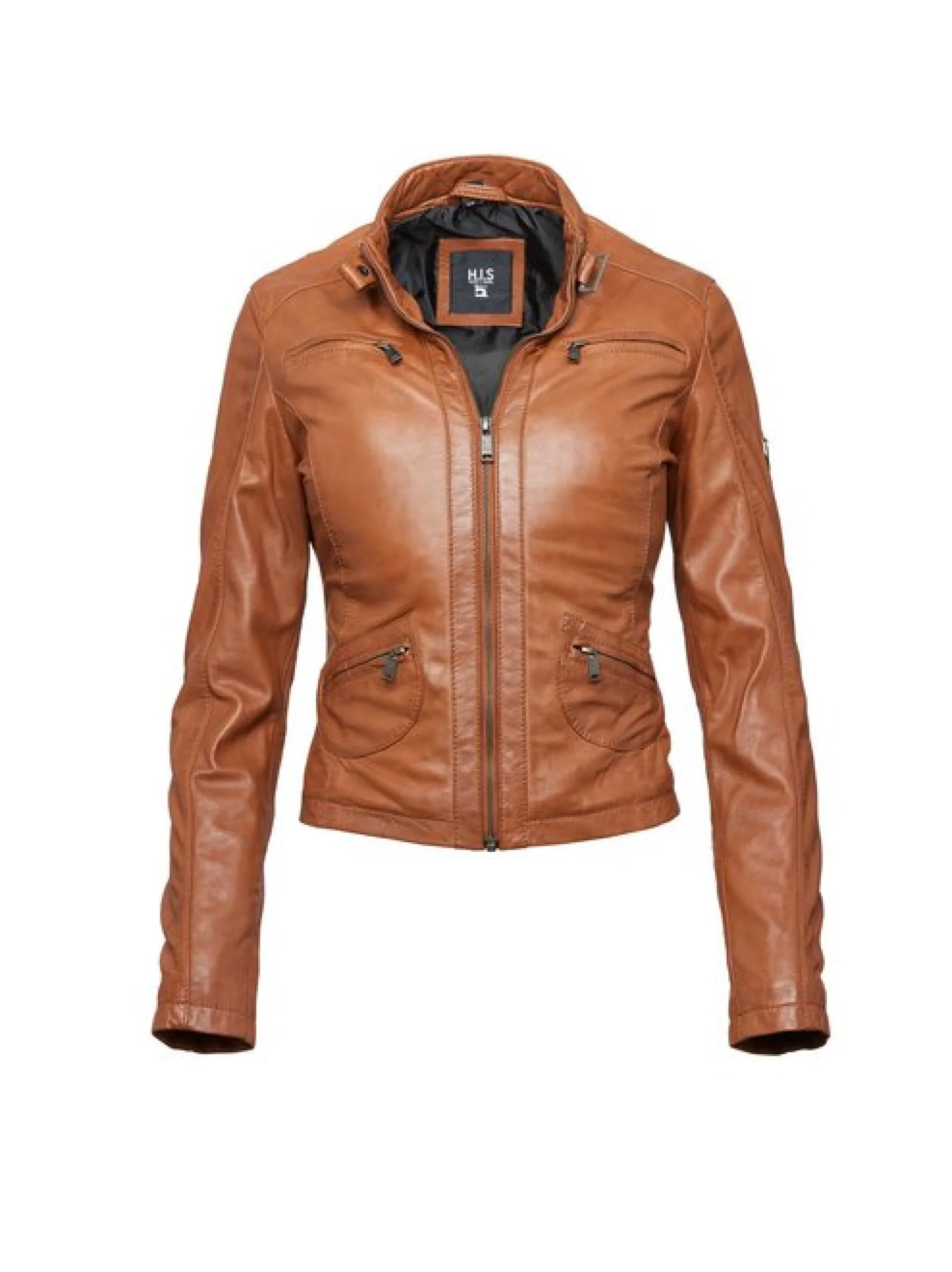 HIS Damen Lederjacke in braun