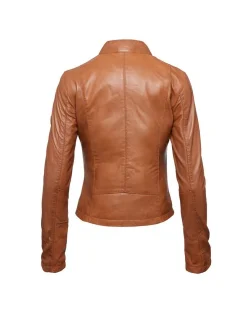 HIS Damen Lederjacke in braun