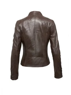 HIS Damen Lederjacke in braun