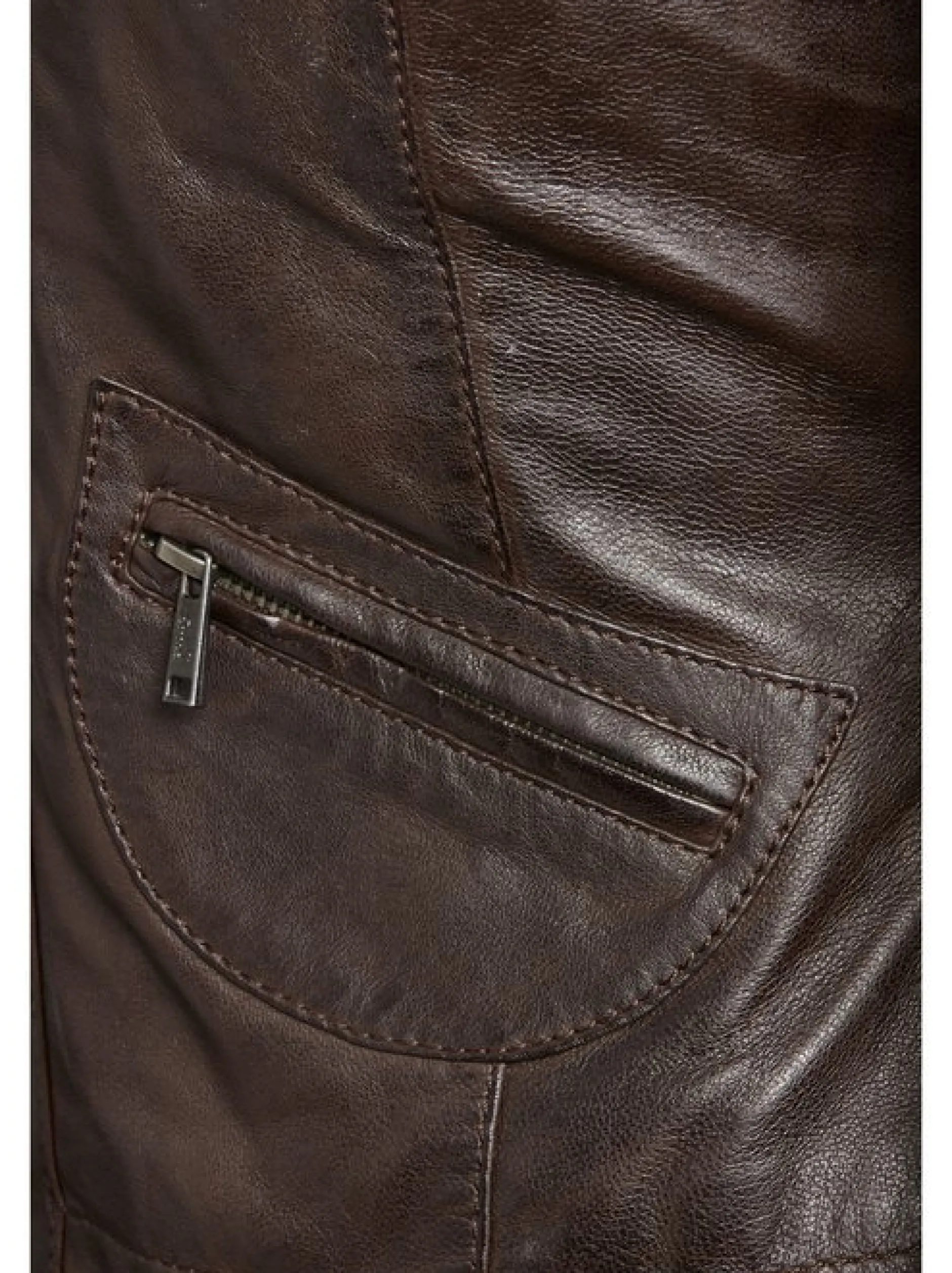 HIS Damen Lederjacke in braun
