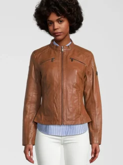 HIS Damen Lederjacke - SABINE in cognac