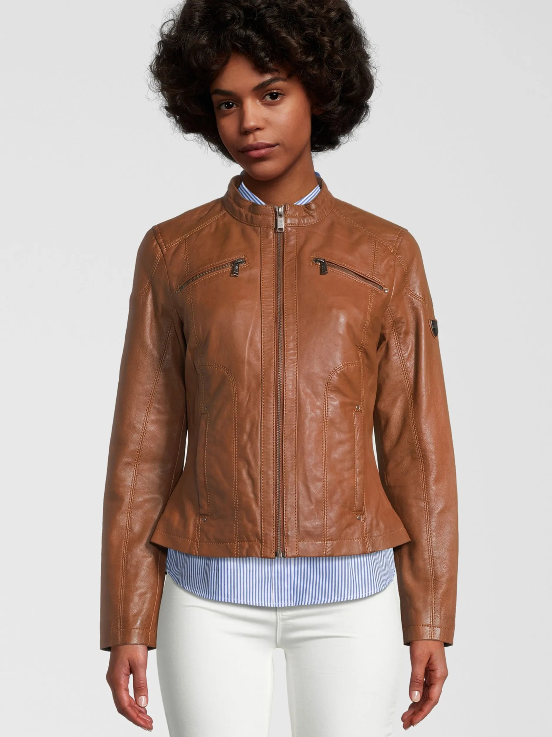 HIS Damen Lederjacke - SABINE in cognac