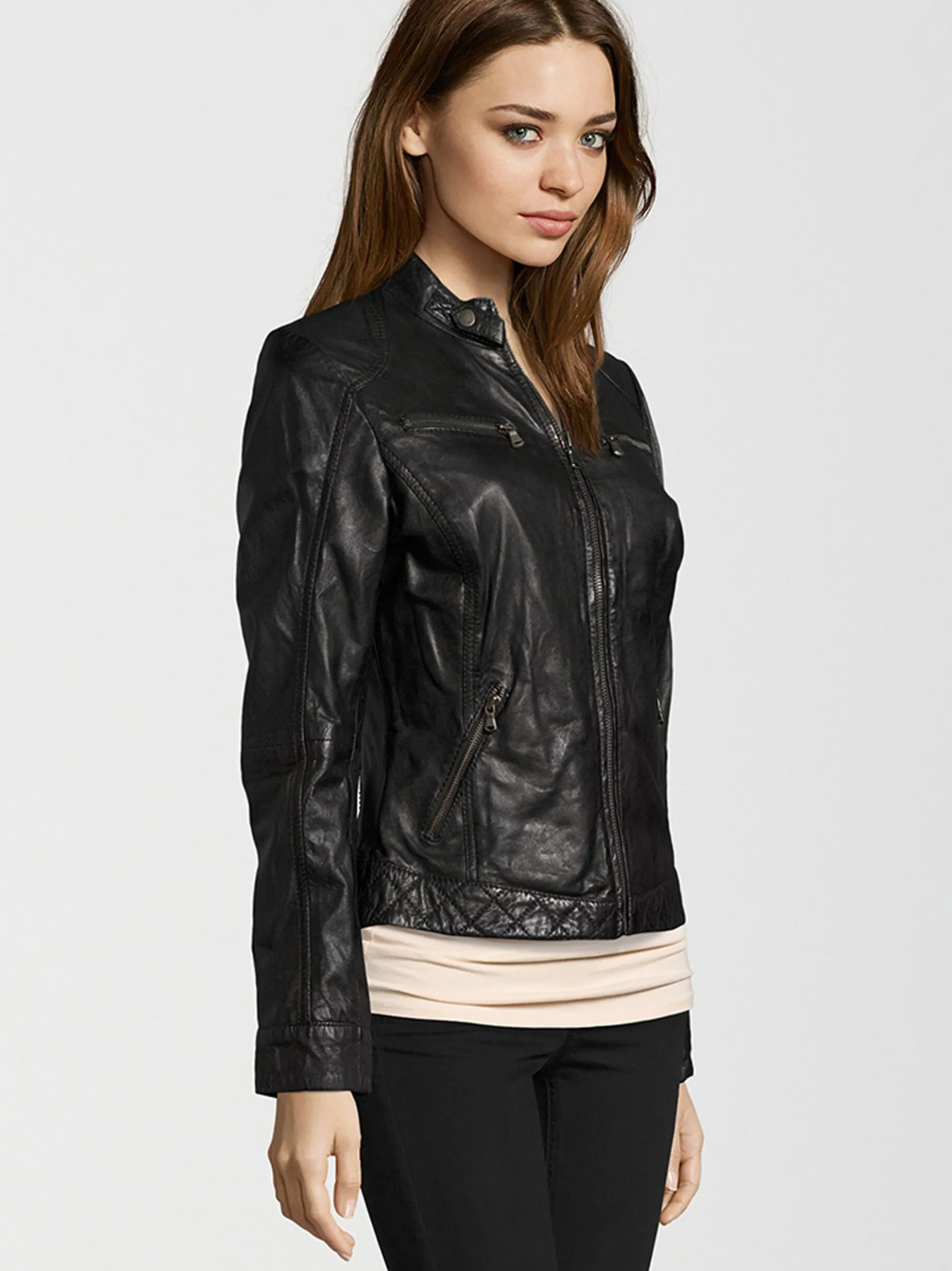 HIS Damen Lederjacke - SAIMINA in schwarz