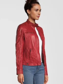 HIS Damen Lederjacke - STEFANIE in rot