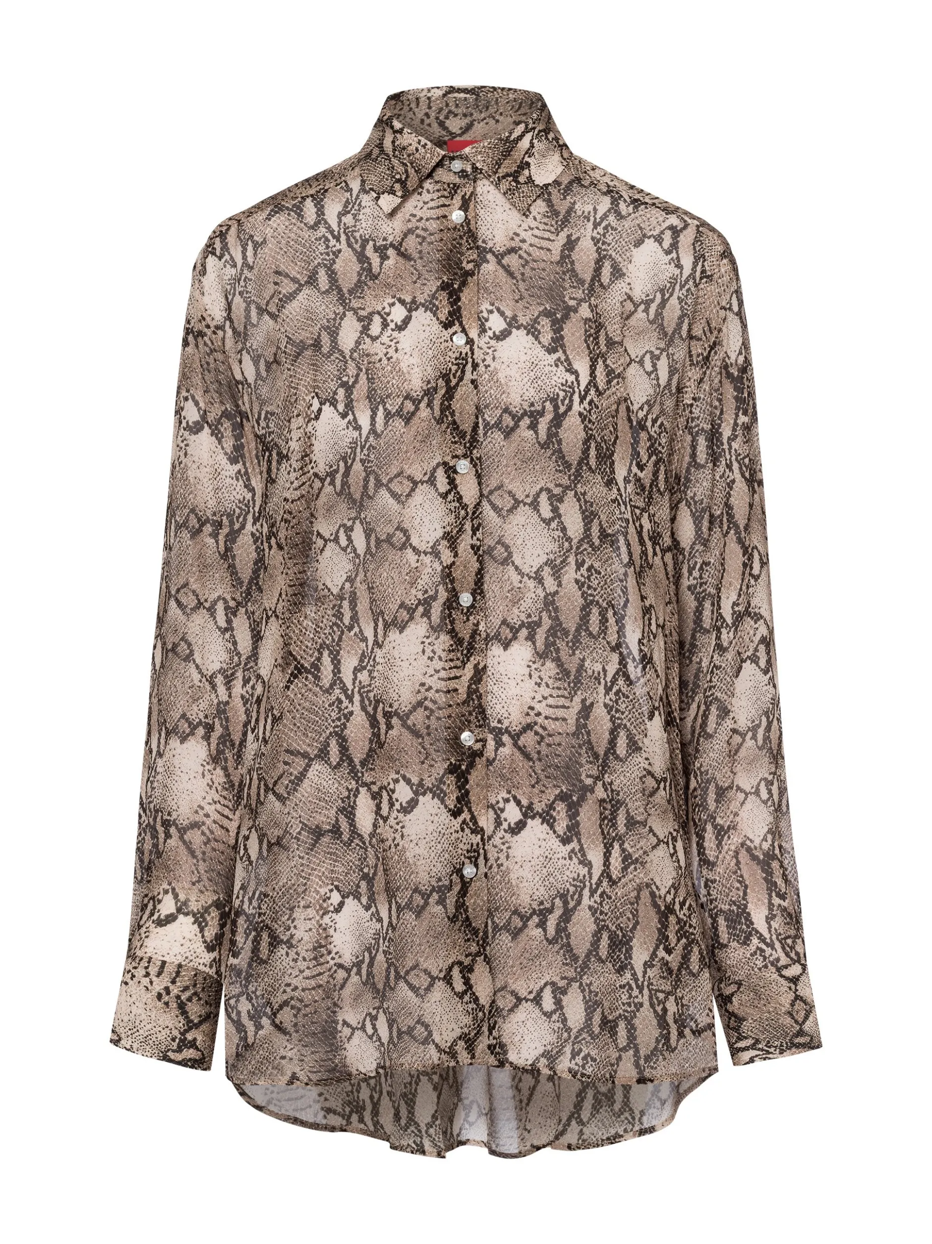 HUGO Damen Hemdbluse - The Boyfriend Shirt in beige braun