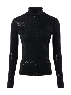HUGO Damen Langarmshirt - Drisila in schwarz