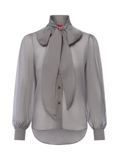 HUGO Damen Schluppenbluse - Elegant in grau