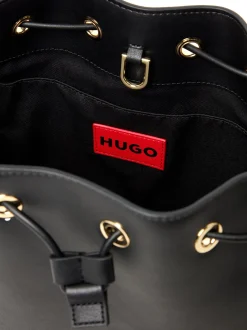 HUGO Damen Schultertasche - Ilary_Drawstring in schwarz