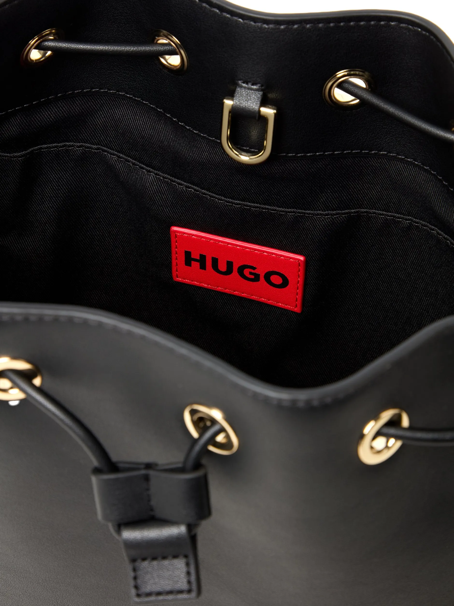 HUGO Damen Schultertasche - Ilary_Drawstring in schwarz