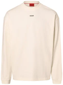 HUGO Herren Langarmshirt - Dapaso in ecru