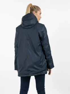 ICEBOUND Damen Regenjacke mit Teddyfutter in marine