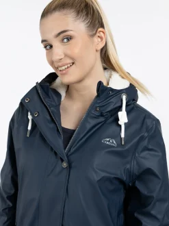 ICEBOUND Damen Regenjacke mit Teddyfutter in marine