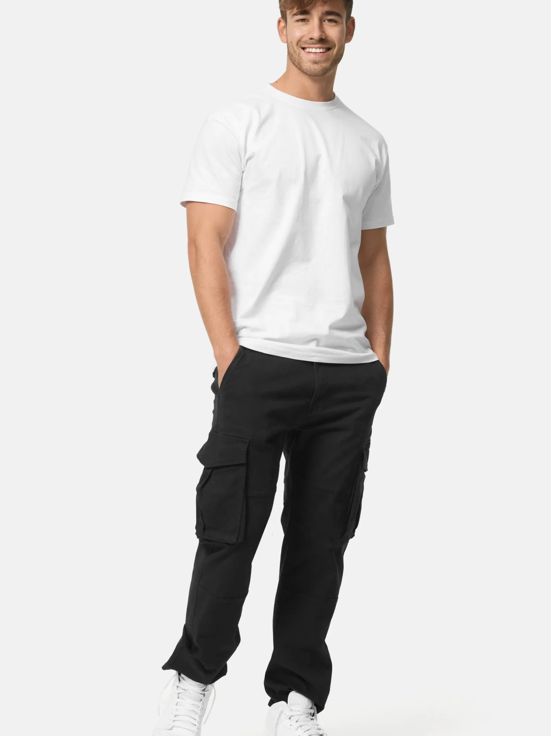 Indicode Herren Cargohose - INMauricio in schwarz