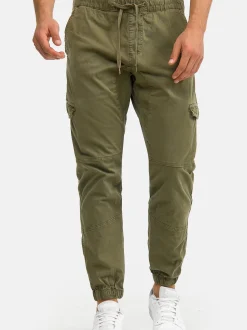 Indicode Herren Cargohose - Levy in grün khaki