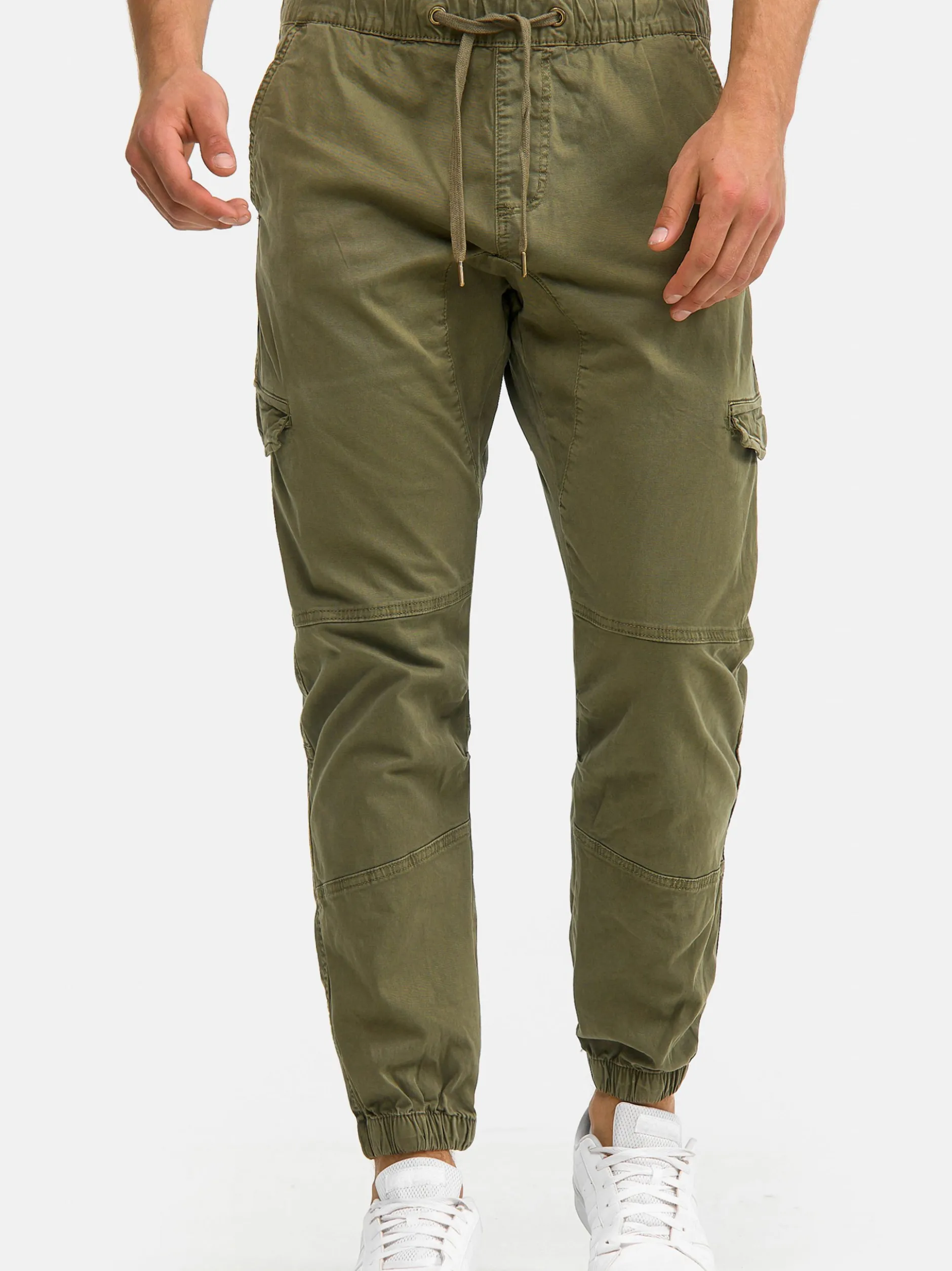 Indicode Herren Cargohose - Levy in grün khaki