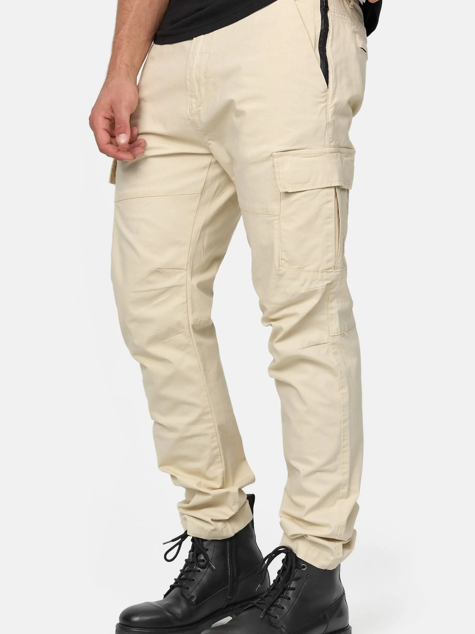 Indicode Herren Cargohose - Mathews in beige sand