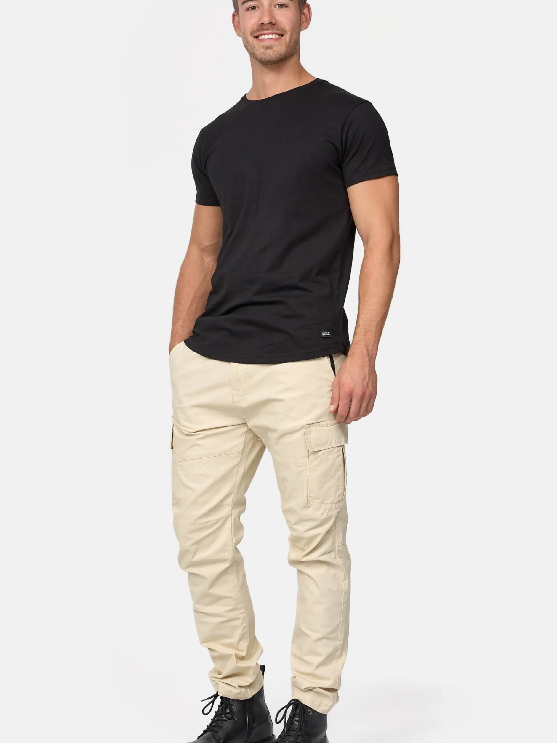Indicode Herren Cargohose - Mathews in beige sand