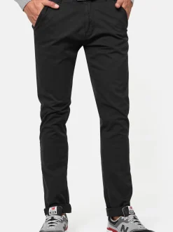 Indicode Herren Chinohose - Cherry in schwarz