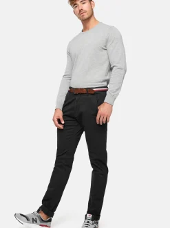 Indicode Herren Chinohose - Cherry in schwarz