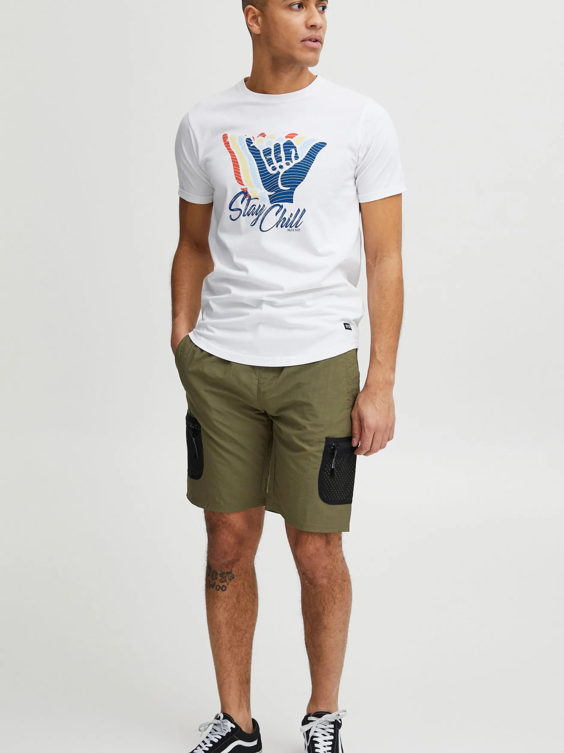 Indicode Herren Chinoshorts - IDPeter in grün
