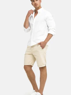 Indicode Herren Chino Shorts - Cuba in beige sand