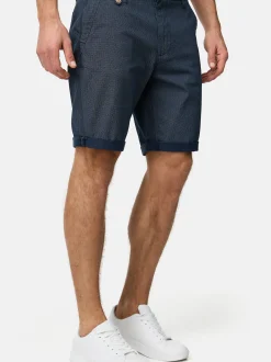 Indicode Herren Chino Shorts - Cuba in blau denim