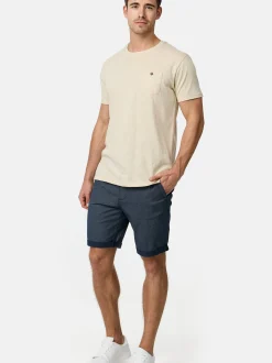 Indicode Herren Chino Shorts - Cuba in blau denim