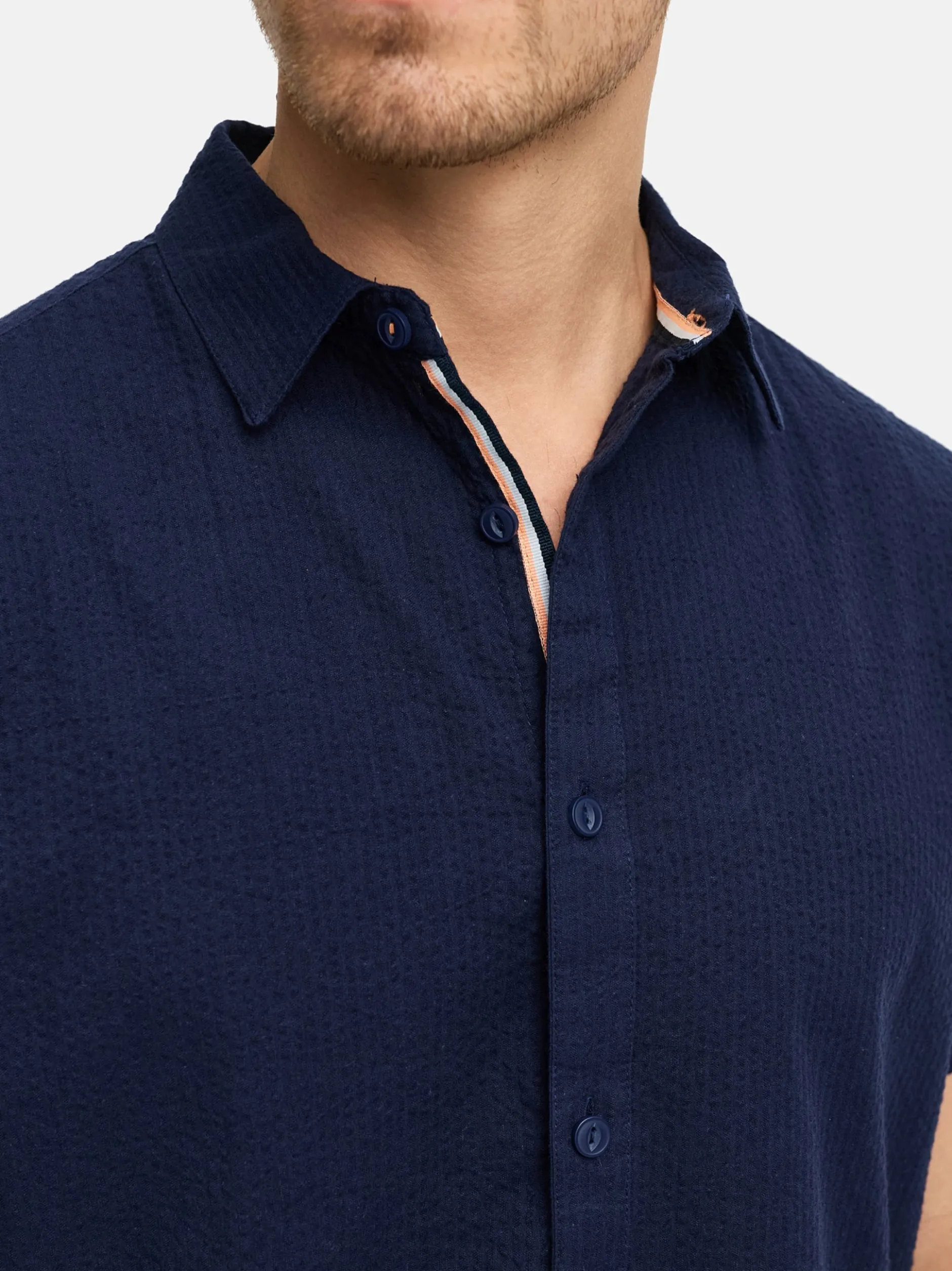 Indicode Herren Hemd Kurzarm - INMaribo in blau