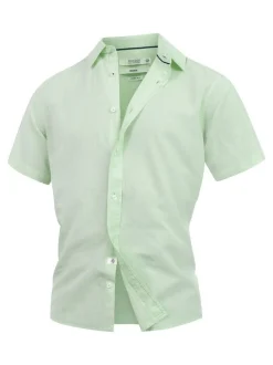 Indicode Herren Hemd Kurzarm - INCeppo in mint