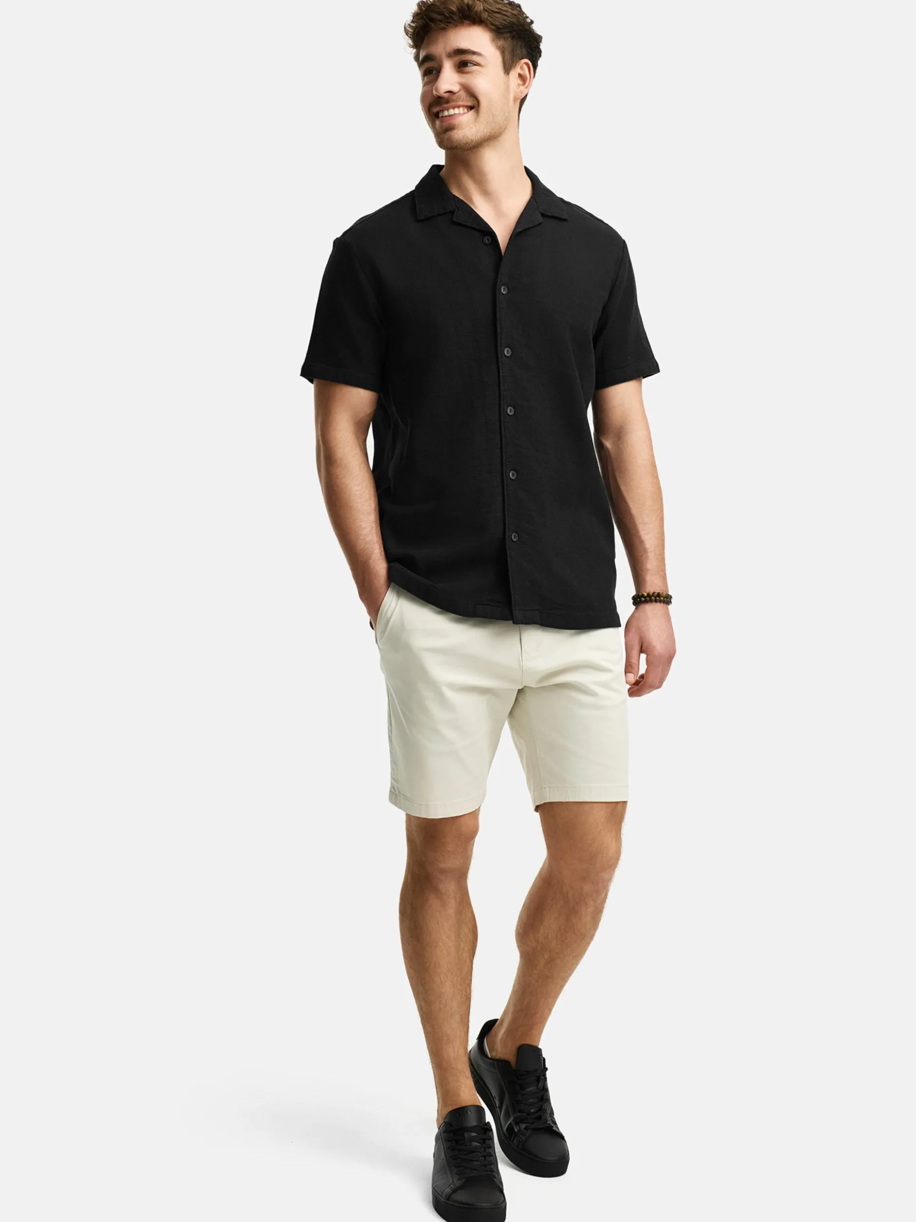 Indicode Herren Hemd Kurzarm - INCosby in schwarz