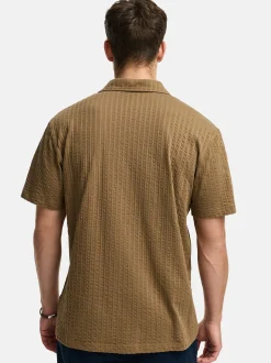Indicode Herren Hemd Kurzarm - INCrepe in braun