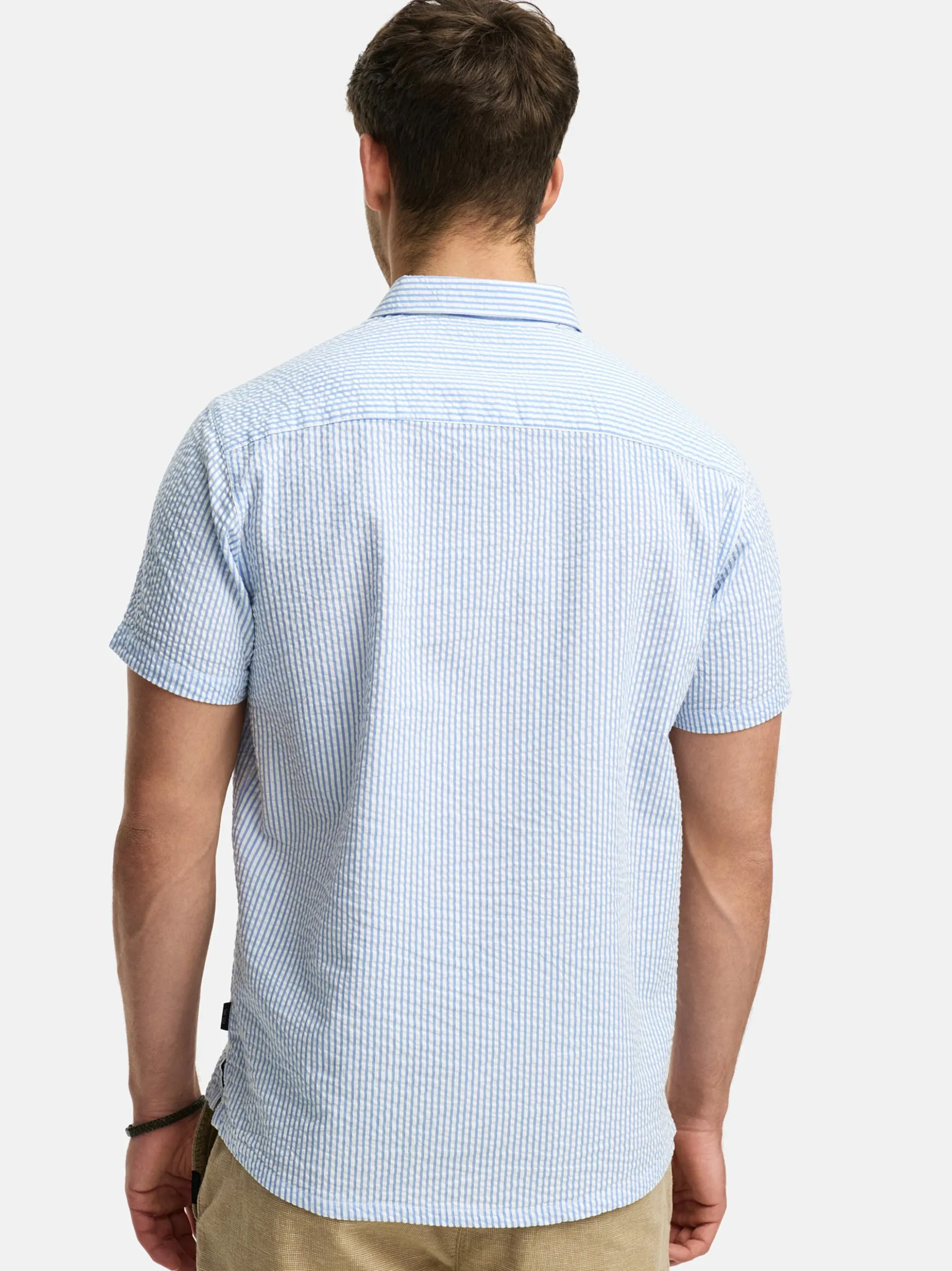 Indicode Herren Hemd Kurzarm - INMaribo in blau braun