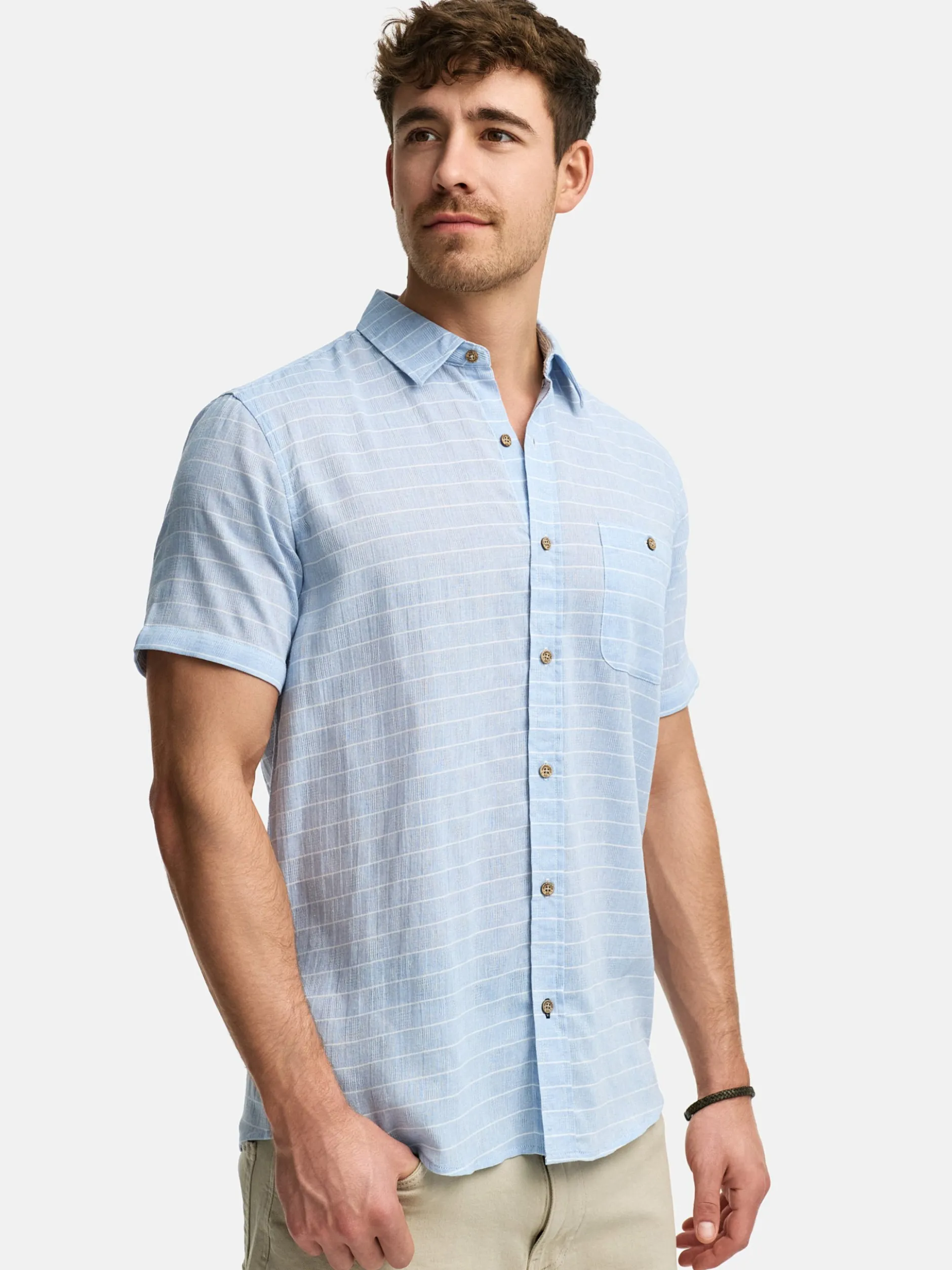 Indicode Herren Hemd Kurzarm - INWay in hellblau blau